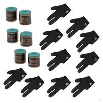 6 vnt Snukerio biliardo stalo biliardo kreida + 10 vnt 3 pirštų biliardo black
