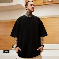 Vienos spalvos šviesus didelio dydžio vyriškas marškinys, juodas ir baltas, M-8XL M beige
