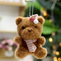 Miela gimtadienio kepuraitė meškiuko pakabukas pliušinis žaislas lėlė animacinis Teddy meškiukas pakabinamas raktų pakabukas lėlė lėlė 14cm brown