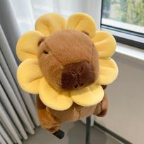 Kapibara Capybara Drabužis Gėlių Galvos Dangtelis Pliušinis Žaislas Mielas Interneto Įžymybė Kapibara Jun Lėlė Jūrų Kiaulytės Lėlė Juokinga Dovana 23cm geltona