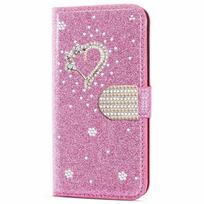 Švytinčios blizgučiais odinės atverčiamos telefono dėklas Rožinė iPhone 17 ProMax Air 16 E 15 Pro 14 Plus 13 12 Mini X XR XS 11 Max 7 8 Dangtelis For iPhone 13mini