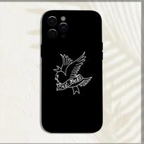 Raperio L-LIL Peep dėklas telefonui iPhone 16,15,14,13,12,11,Pro,X,XS,Max,XR,Plus,Mini Minkštas juodas dangtelis iPhone16plus white