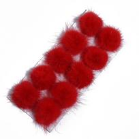 10pcs/lot 3cm Imitation Mink Pompons Fur Balls Disc Buckle for Jewelry Making DIY Crafts Ring Keychain Hair Clothing Accessories 3cm 10pcs vyno raudonos spalvos