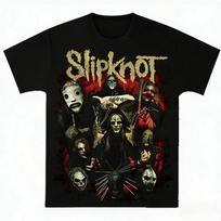 Slipknot Metalo Grupės Vyriški Marškinėliai Medvilniniai Unisex Apvalia Kaklo Iškirpte Trumpomis Rankovėmis Oversized Y2k Populiari Mada Siaubo Stilius Gerbėjų Dovanos S beige