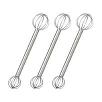 Multifunctional Miso Powder And Liquid Stirrer Scoops Set Stainless Steel Double Ended Measuring Whisk Kitchen Gadgets gray