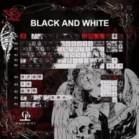 MAIMOOO Keycap Black And White Cherry PBT Cartoon Anime Customized DIY AULA Ajzaa Keyboard Keycap white