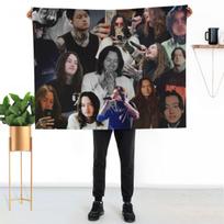 noah sebastian photo collage Throw Blanket Cozy Warm Blanket for Bed Room Decor 130cmx150cm black