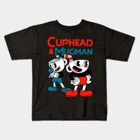 Boys Girls Soft Cotton Graphic Tees Cuphead & Mugman T-shirt Breathable Daily School Wear Kids T-Shirts 140 (32-38kg) juoda
