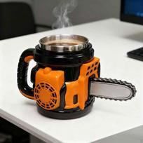 Chainsaw Mug for Kitchen Dining Multiple Use Durability Creative with Handle black