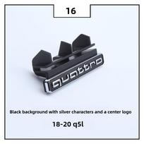 For Audi A4L A5 A6L Q3 Q5 Quattro Front Grille Badge & Rear Trunk Emblem High-End Style Decoration Exterior Upgrade Accessories black
