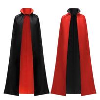 Suaugusiojo ir vaiko gobtuvas su gobtuvu - Helovino stovimos apykaklės apsiaustas Vamzdžio kostiumas Transilvanijos Drakulos tematikos vakarėliui, kaukės šventei ir Cosplay Collar style - 150cm black