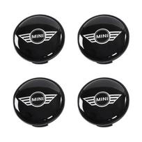 4pcs 54mm 56mm Car Wheel Center Hub Cap Badge Emblem Sticker For BMW Mini Cooper One S N22 JCW R50 R53 R55 R56 R57 R60 F55 F56 black