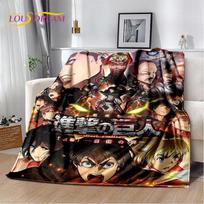 Japanese Attack Titan Anime On Soft Plush Blanketflannel Blanket Throw Blanket For Living Room Bedroom Bed Sofa Office Cover Matches the image,75x90cm gray