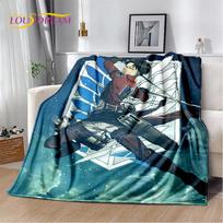 Japanese Attack Titan Anime On Soft Plush Blanketflannel Blanket Throw Blanket For Living Room Bedroom Bed Sofa Office Cover Matches the image,75x90cm