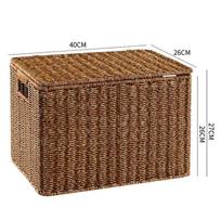 Ypač didelė pintų laikymo dėžė su dangčiu - Imituotas pintas audinys drabužiams ir persikraustymui With Lid beige