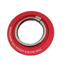 Cell Phone Ring Holder Removable Magnetic Mount 360 Rotating Stand For IPhone 13 14 15 Back Sticker Universal Phone Accessories red