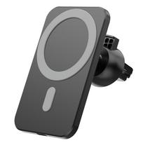 MagSafe suderinamas automobilinis belaidis įkroviklis ir telefono laikiklis Apple ir Samsung telefonams juoda