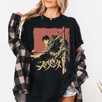 Berserk T-T-Shirt Guts Armor, Vintage Anime Manga Tee 4XL brown