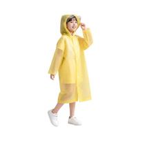Kids Disposable Long Raincoat Outdoor Travel Hiking Waterproof Hooded Poncho Lightweight Durable Rain Gear for Children One Size geltona