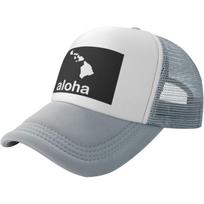 Aloha Hawaii Island Map Trucker Cap Breathable Mesh Snapback for Unisex Casual Outdoors XS（old） black