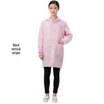 Anti-static Dustproof Spray Painting Suit for Men and Women with Small Tooth Zipper S; Pink buttoned smock single piece white