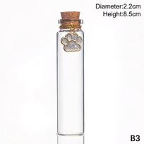 Pet Fur Memorial Glass Bottle Cat Whiskers Storage Bottle With Cork Stopper Perfect For Storing Dog Cat Hair As Souvenir gray