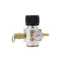 Mini CO2 Regulator Soda Water Homebrew Beer Gas Regulator Dispense Carbonation Tr21*4 Inlet  5/16 Barb Outlet Party Picnic black
