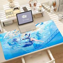 Game Genshin Impact Furina Mouse Pad Anti Slip Rubber Edge Locked Thickened Laptop Gaming Desk Mat 40x90cm
