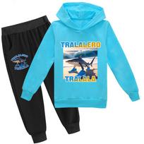 Tralalero Tralala Divertido Shark Meme Kids Clothes Hoodie+Pants 2Pcs Set Toddler Boys Girls Tracksuit Children Outfits 140 blue