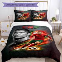 Cristiano Ronaldo Bedding Set Breathable Duvet Cover with Pillowcases Decorative Bed Linen for Bedroom Home Decoration Birthday Gift 135cmx200cm