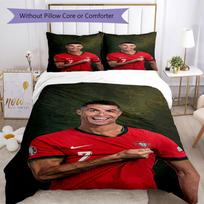 Cristiano Ronaldo Bedding Set Breathable Duvet Cover with Pillowcases Decorative Bed Linen for Bedroom Home Decoration Birthday Gift 140cmx200cm