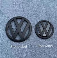 VW Volkswagen Jetta MK5 Golf Tinka Volkswagen T6 ryškiai juodas sidabrinis matinis 170mm priekinių radiatoriaus grotelių logotipas+130mm gal