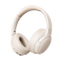 Baseus BH1 Lite ENC Wireless Headphones Bluetooth 6.0 Clear Call Headsets Super Bass Hit Earphones 80H Playtime Over Ear Headset balta