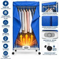Electric Heated Clothes Dryer 1200 W, 2-Tier Clothes Rack, 6 Bars, 6 Hanger Holders, Oxford Cover, Timer