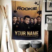 Custom Name THE ROOKIE TV SHOW Wall Tapestry Aesthetic Wall Hanging Printed Fabric Blanket Decorative Tapestries for Bedroom Living Room Home Decor 100cm x 150cm brown