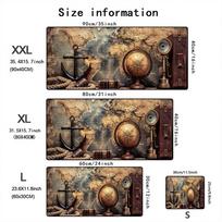 Nautical Compass Mouse Pad Large Computer Office Game Table Mats XXL Rubber Antislip Gaming Keyboard Mousepads Long Desk Pads 900x400x2mm