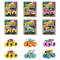 Hot Wheels Monster Truck Assortment 6-Pack Light-Up 1/64 Scale Glow in the Dark Bigfoot Battitude Rodger Dodger Loco Punk Gotta Go Toy Vehicles black