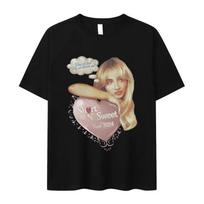 90-ųjų Sabrina Carpenter Muzikos turo grafiniai marškinėliai Unisex Moteriški Retro Aukštos kokybės Madingi marškinėliai 100% medvilnė Didelio dydžio marškinėliai S gray