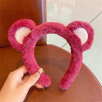 Lolita pliušinis galvos lankelis gyvūno lokio ausys galvos apdangalas pliušinis galvos raištis mielas galvos papuošalas anime karnavalinis kostiumas cosplay aksesuarai pink