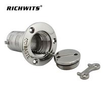 Nerūdijančio plieno degalų užpildymo dangtelis vandens/alyvos bakams ir kemperių/jachtų degalų bakams 1-1/2" Water (Weight 410g) gray