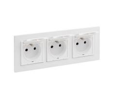 Legrand - Trijų lizdų lauko kištukinė rozetė namams 250V/16A su rėmeliu NILOE STEP IP44