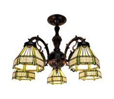 BRILAGI - Tiffany vitražinis paviršinis šviestuvas EMERALD 5xE27/60W/230V skersm. 60 cm