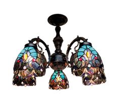 BRILAGI - Tiffany vitražinė prigludusi liustra CORAL 5xE27/60W/230V Ø 60 cm