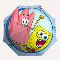 1pc SpongeBob Patrick Star Self-Folding Umbrella, 8-Bone Compact Travel Umbrella, Durable Plastic And Iron Frame105 pink