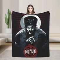 Nosferatu Vampyras Drakula Vilnos pledas Madingi pledai Siaubo filmas Helovinas Lovai Megztas madingas pledas Kelioninis šiltas Daugiafunkcis 75x90cm gray