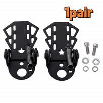 1pair Folding Rear Seat Footrest Bike Pedals MTB Platform Cycling Children Footboard Non Slip Bicycle Accessories for Adults black