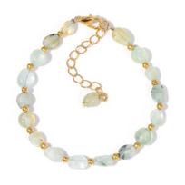 Women Bracelet Irregular Natural Stone Beads Adjustable Length Bracelet Comfortable to Wear Wrist Versatile Accessory J white