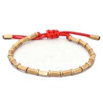 Hand Rope Winding Woven Bracelet Women's High-end Gift Can Be Pulled Special-shaped Copper Bead Fringed Woven Bracelet black