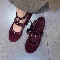 Suede Mary Jane Pumps Metal Decor Solid Color Elegant Concise Luxury Sexy Women Shoes Square Toe Flat With Party Dress 35 black
