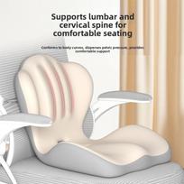 Memory Foam Seat Cushion Armchair Coccyx Mat Knitted Cloth Washable Back Pad Suitable for driving Gray Blue gray